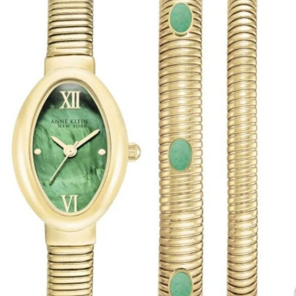 Anne Klein NY Ladies Green Malachite Watch & Bracelet Set 12/7752MAST – NWT - Picture 8 of 9